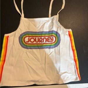 Forever 21 White Tank Top with Pastel Accents